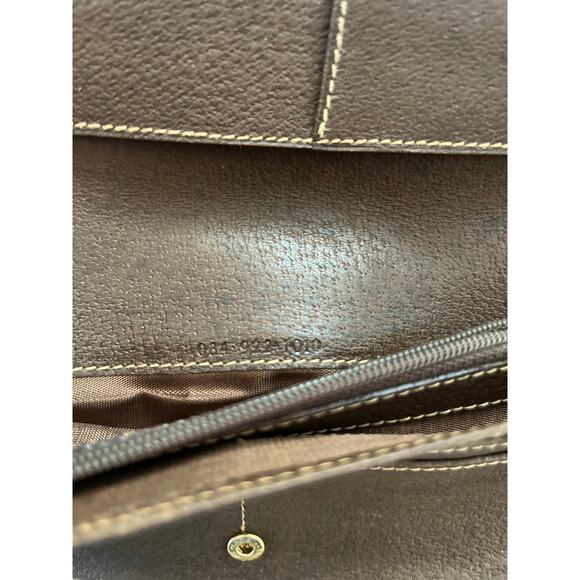 Vintage Loewe Brown Leather Long Bifold Wallet Card Holder - Picture 11 of 11